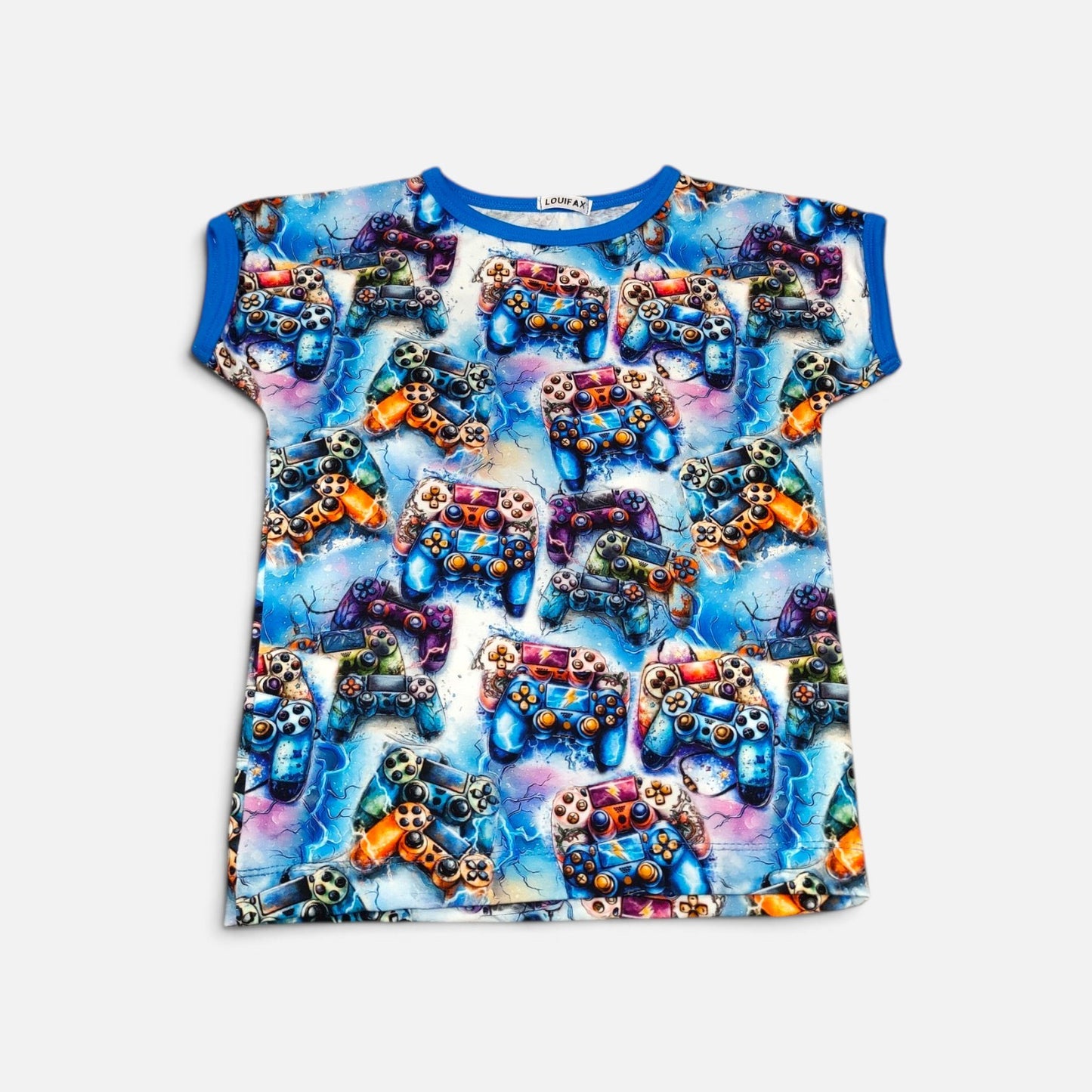 Håndlavet Børne T-shirt (flere størrelser)- Blød Jersey med Controllers