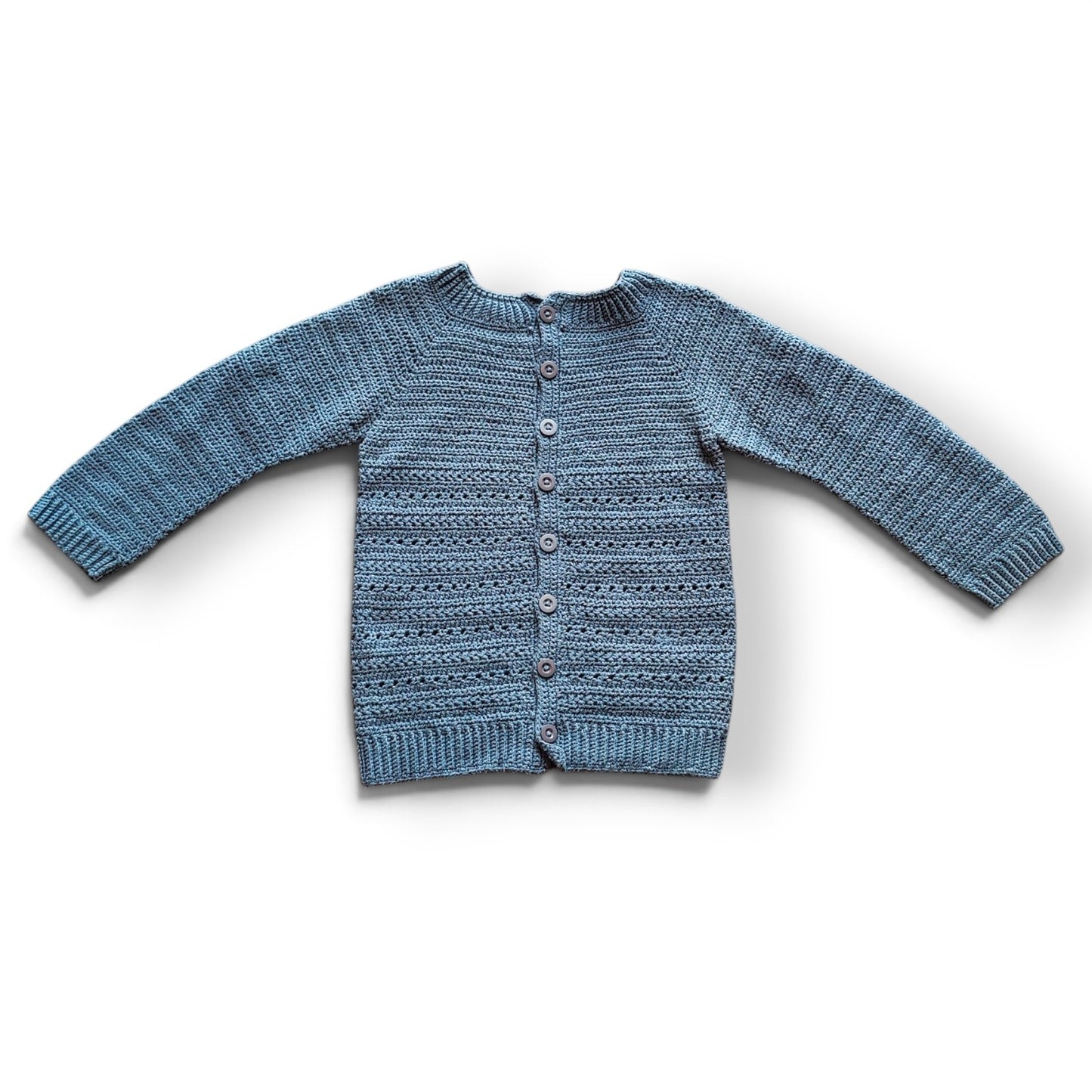 Hæklet børne cardigan- str: 4-5 år