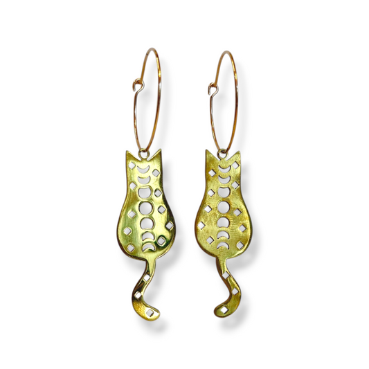 Øreringe m. Katte vedhæng