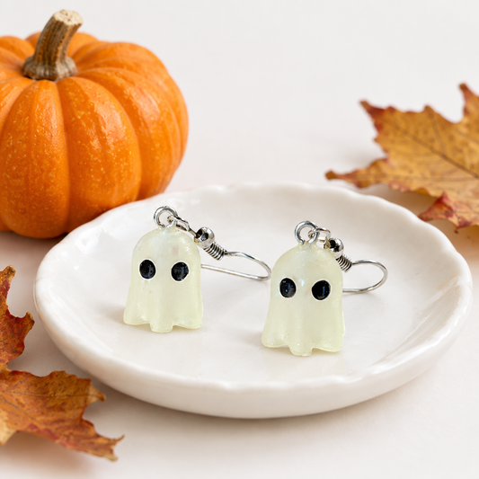 Spøgelse øreringe hvid glow in the dark Halloween – lifestyle