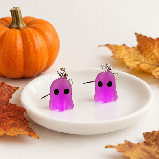 Spøgelse øreringe lilla glow in the dark Halloween – lifestyle