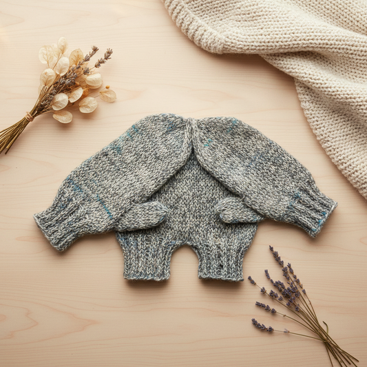 Stylede håndstrikkede kærestevanter i uld