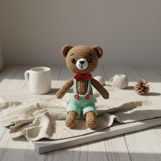 Stylet billede af hæklet bjørn