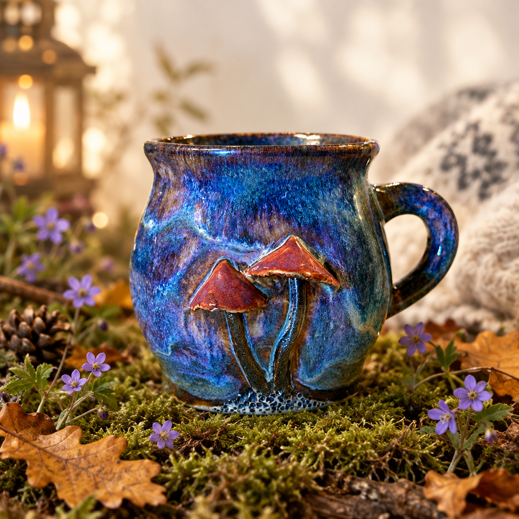 Svampekrus blålilla natthimmel RG Ceramic – lifestyle