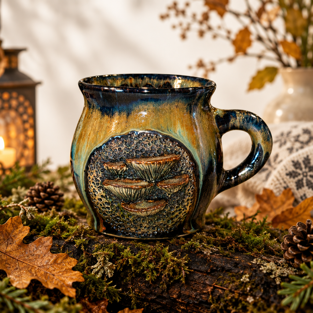 Svampekrus sort guld metallic RG Ceramic – lifestyle