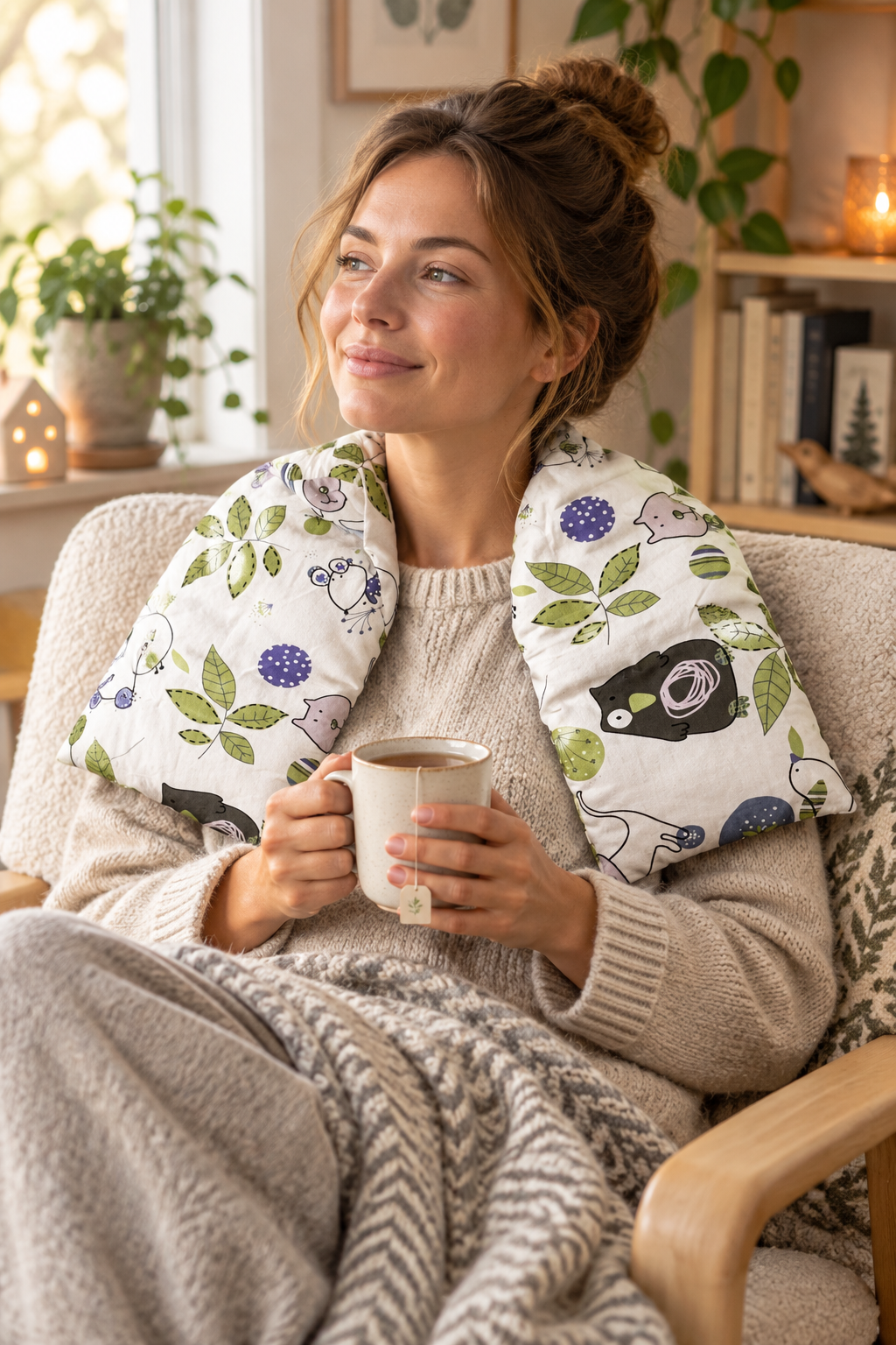 Varmepude skovdyr grøn HG Design – lifestyle