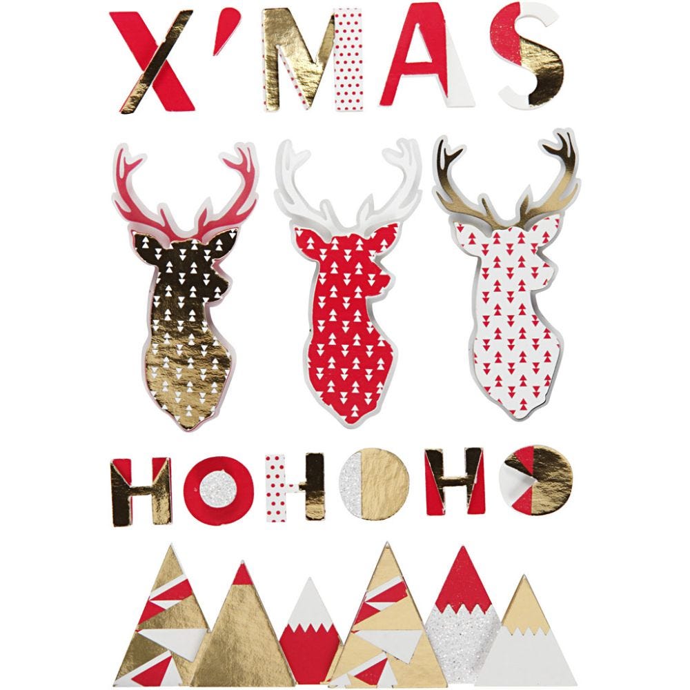 klistermærker - 3D stickers jul Håndlavet af