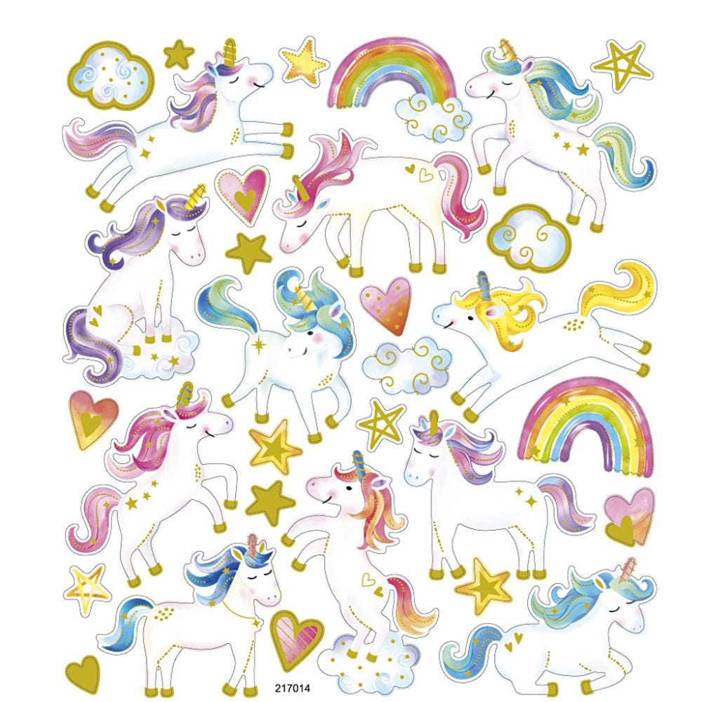 klistermærker - enhjørninge Håndlavet af