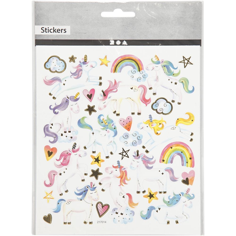 klistermærker - enhjørninge Håndlavet af