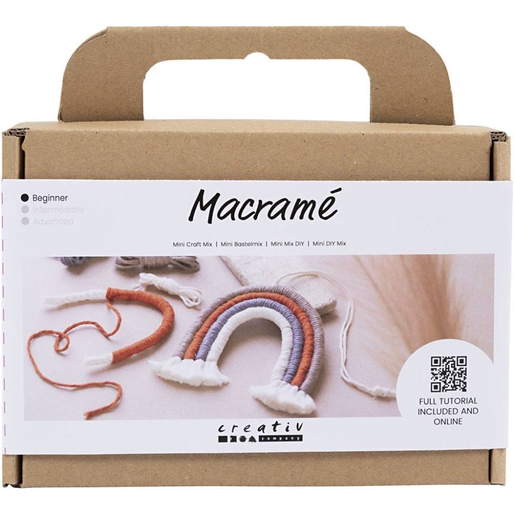 DIY sæt - macramé regnbue Håndlavet af