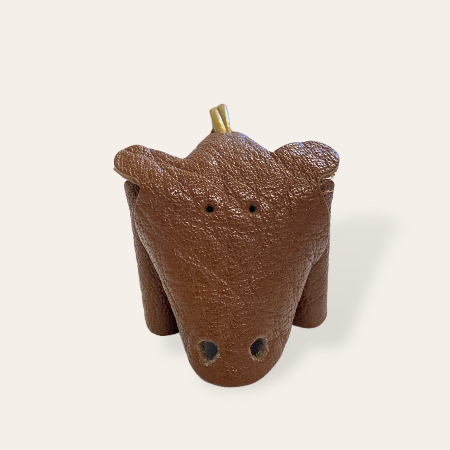 Læder nøglering - flodhest (flere varianter) Unika Nord