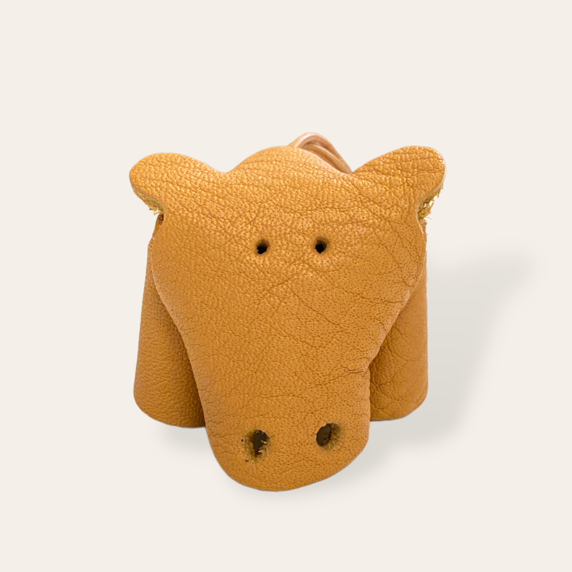 Læder nøglering - flodhest (flere varianter) Unika Nord