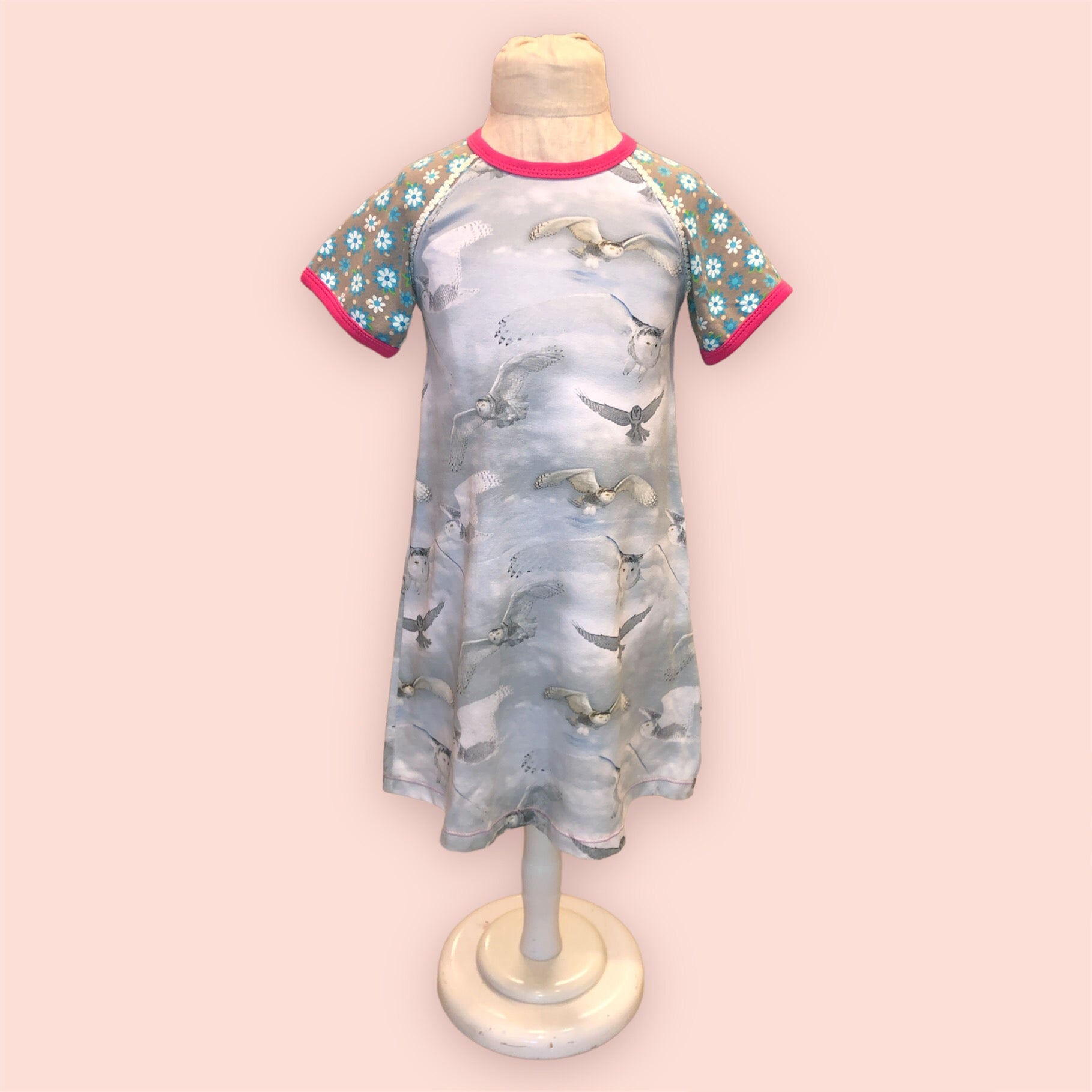 Kjole str 122 - ugler Aldrig2ens