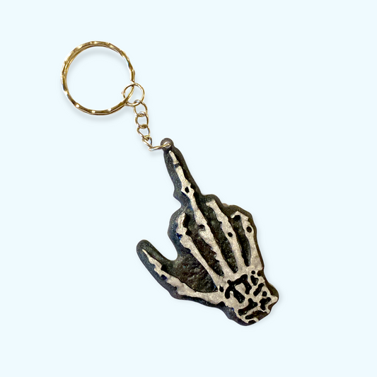 Nøglering i resin - skelet hånd Creatrivi