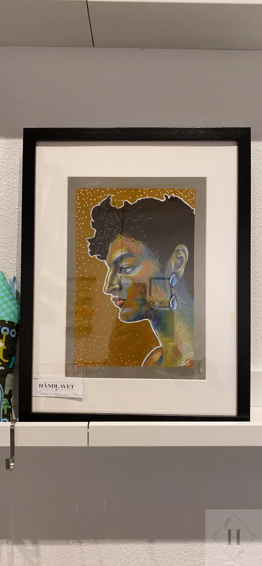 Originalt maleri androgyn person Frederik Ludvig