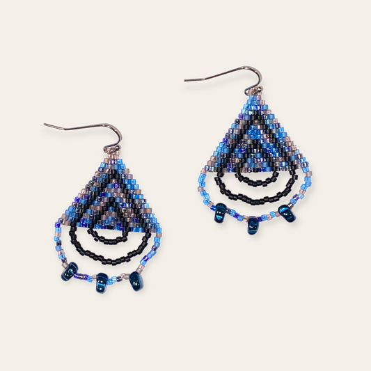 Ørering af miyuki perler - Blue drop Sara Engel