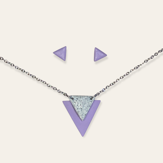 Sæt med halskæde og ørestikkere - 80er stil Creatrivi