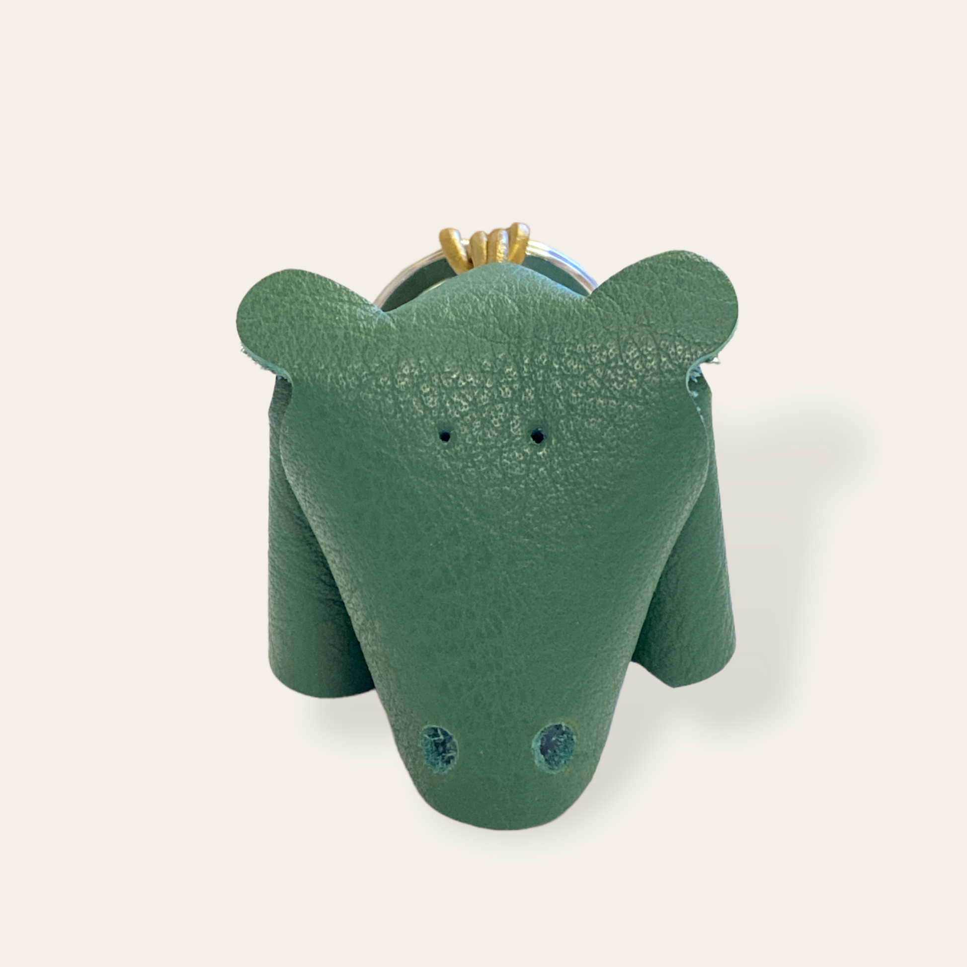 Læder nøglering - flodhest (flere varianter) Unika Nord