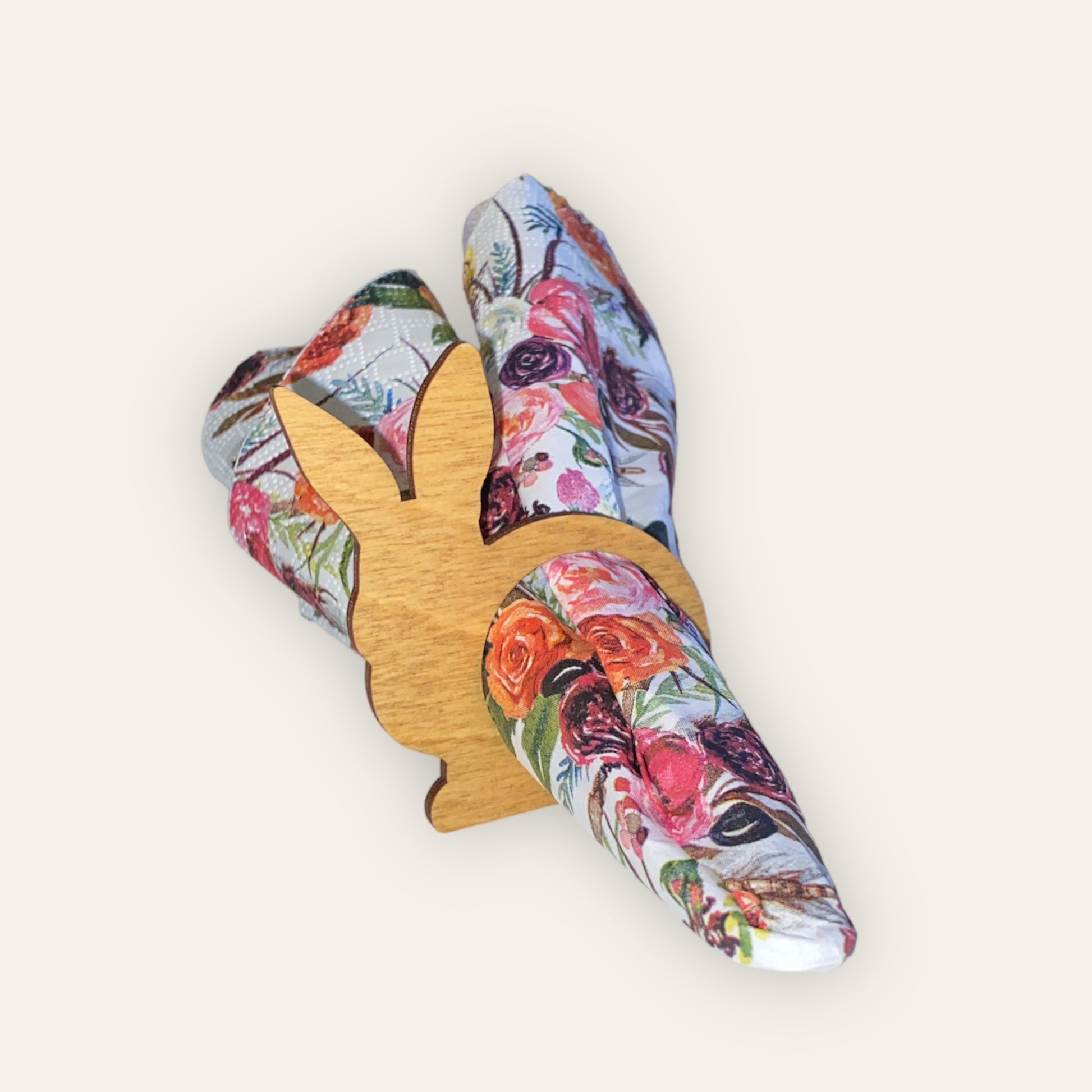 Serviet ring i træ Familien KL