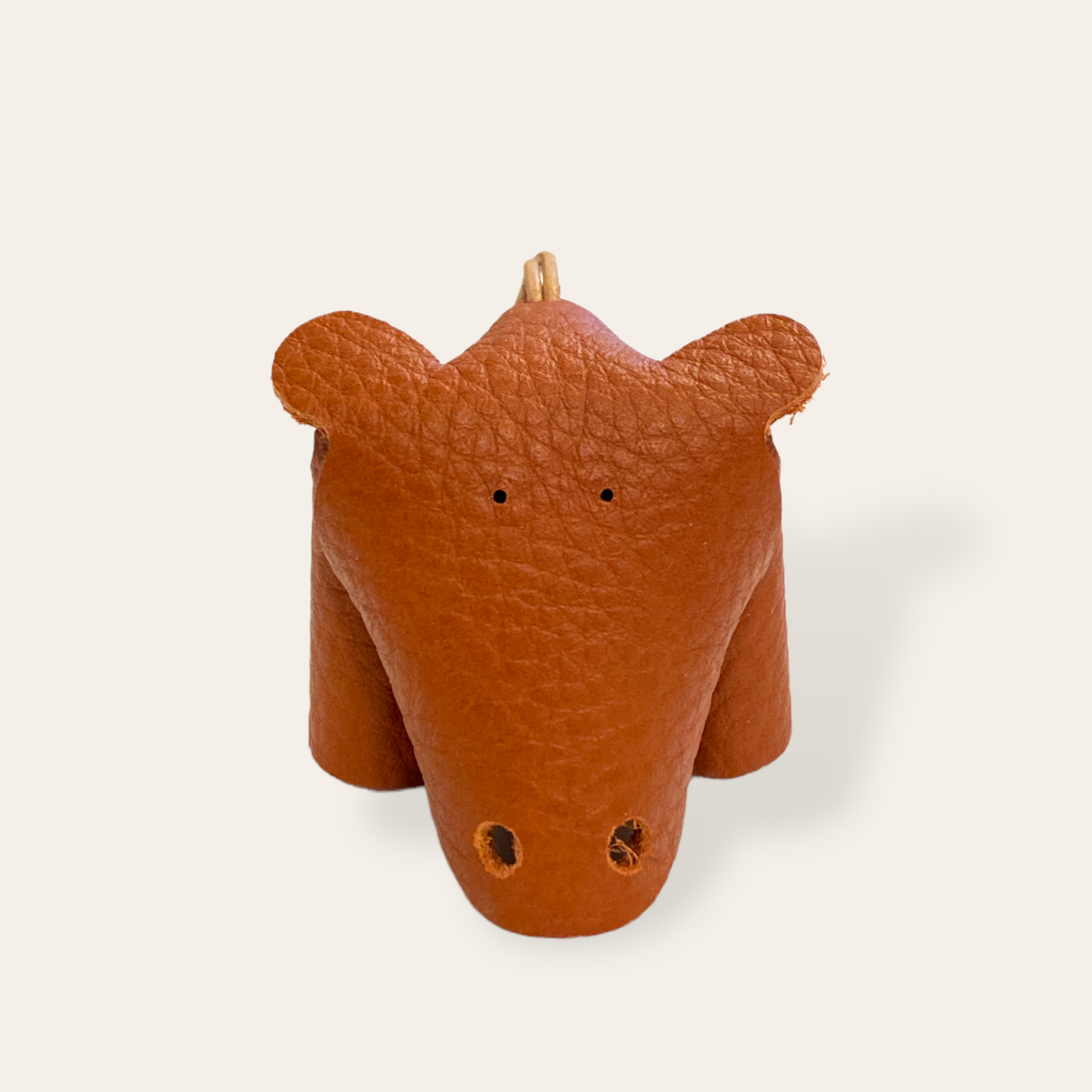 Læder nøglering - flodhest (flere varianter) Unika Nord