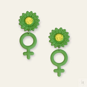 Øreringe grønne blomster kvindetegn Øjenguf