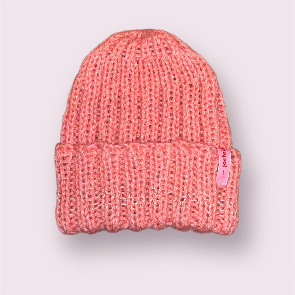 Hue / beanie - rosa/laksefarvet Jo C