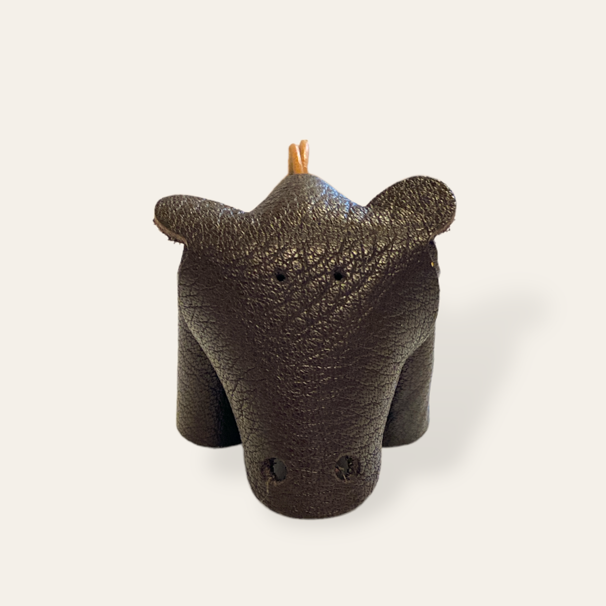 Læder nøglering - flodhest (flere varianter) Unika Nord