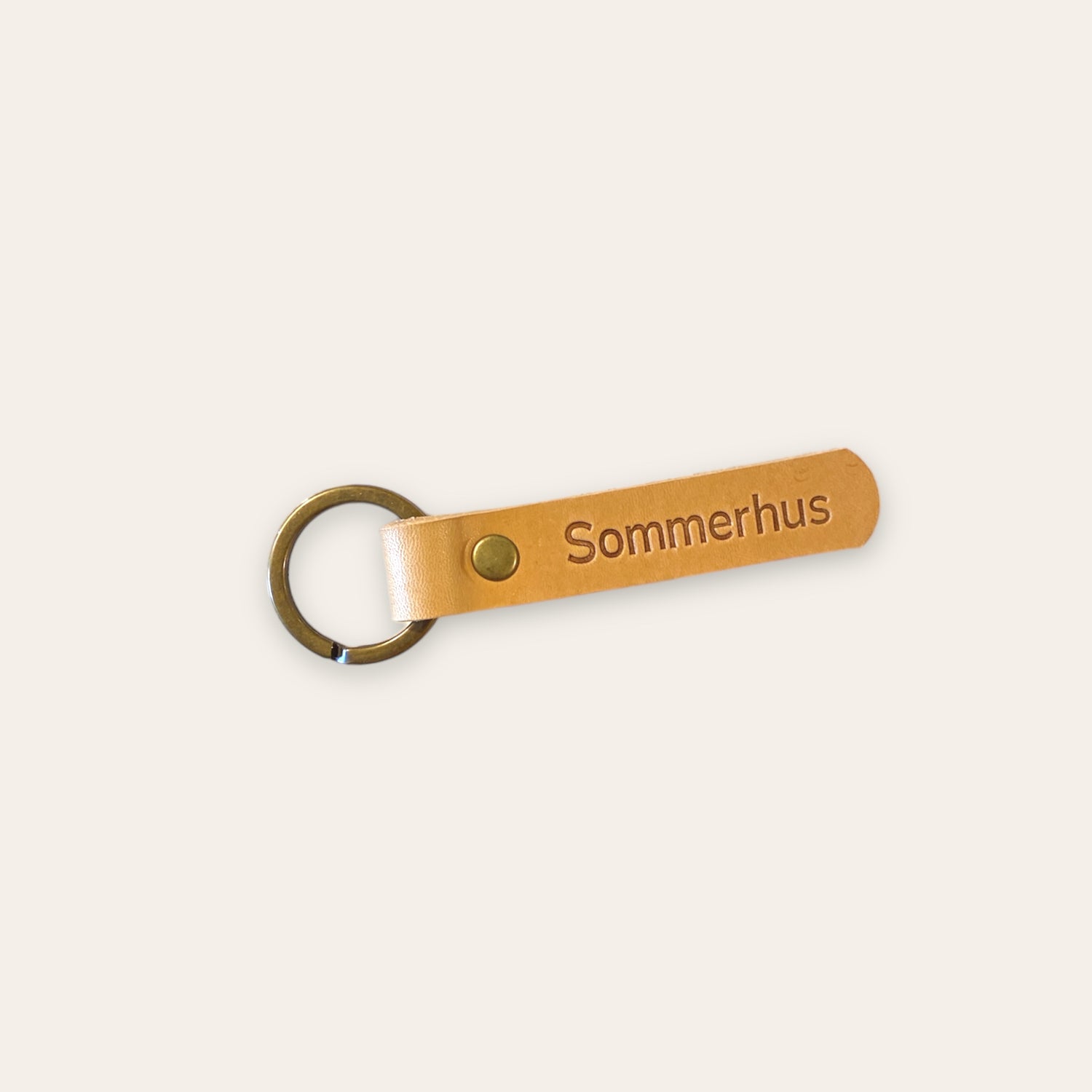 Mini nøglering læder - Sommerhus (flere varianter) Unika Nord