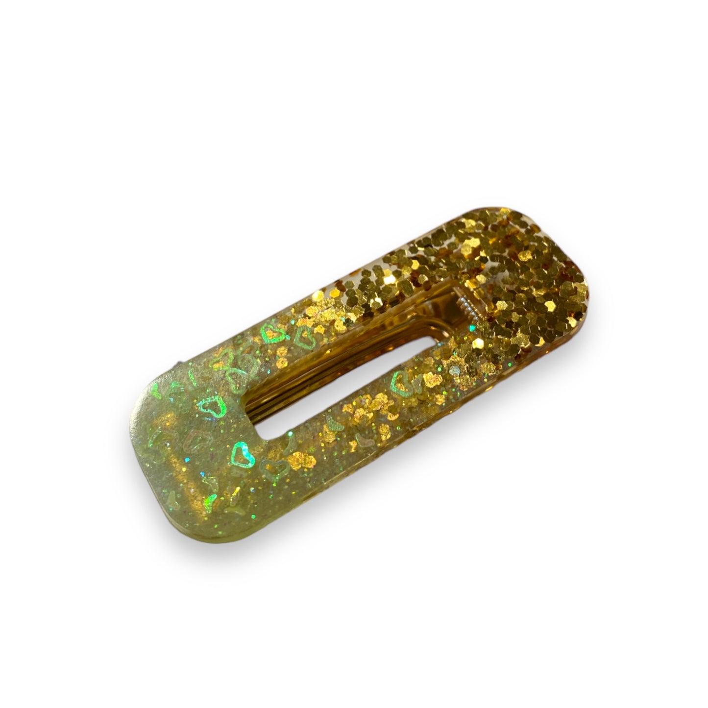 Hårspænde - guld glimmer Øjenguf